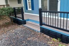 Refurbishment of old rotten deck boards and installed new maintenance free railing.